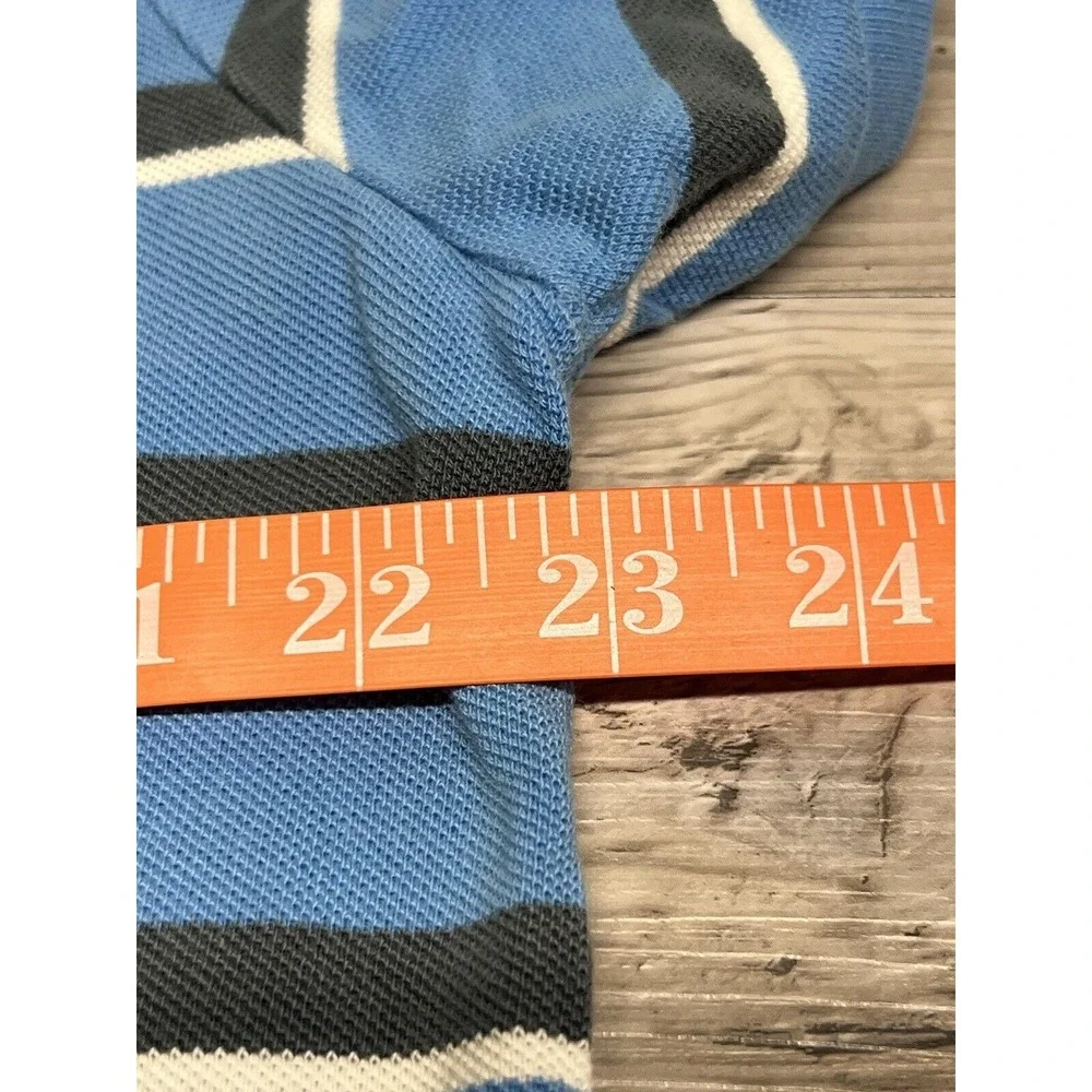 Polo‎ Jeans Co Ralph Lauren Shirt Men's XL Blue & Navy Striped Ribbed